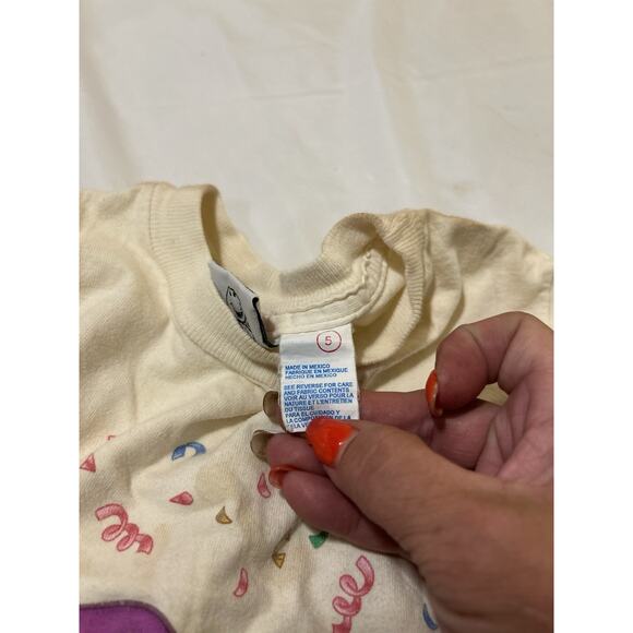 Vtg 1990s Barney Shirt Kids Purple Dinosaur Lyons Group Sz 5 10 Year Anniversary - Picture 9 of 10